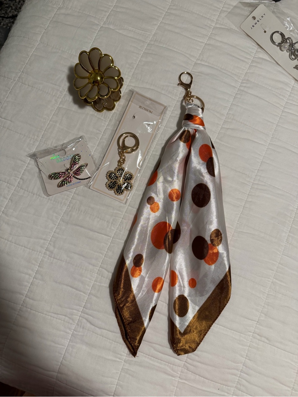 Orange, Brown & Gold Fashion Accessory Gift Bundle – 4-Piece Set